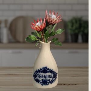 Vintage ceramic peanut shaker or Floral Vase